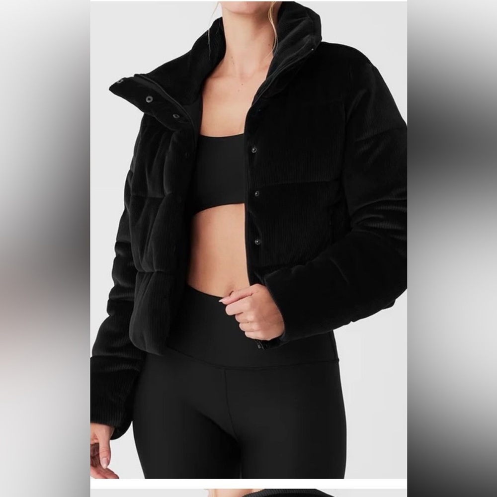 Alo ribbed velour gold rush puffer